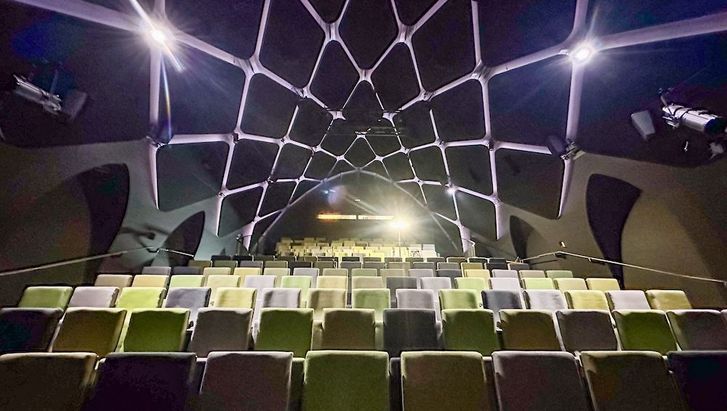 View of the empty Arsenal cinema from the stage.