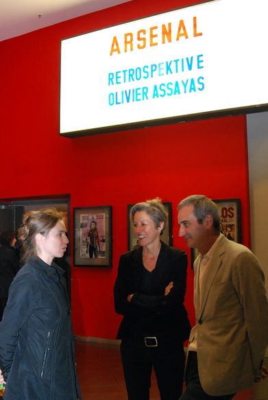 Olivier Assayas mit Milena Gregor und Birgit Kohler