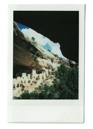 Polaroid showing Mesa Verde National Park.