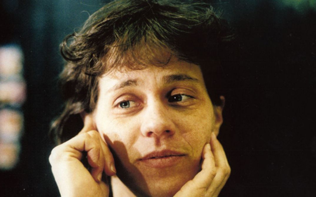 Film still from GOTTESZELL. Close up of a woman