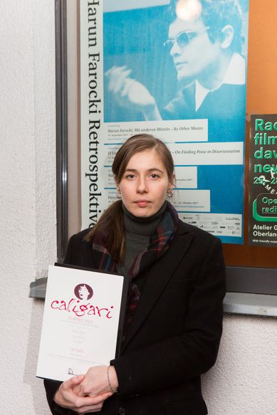 Filmmaker Selma Doborac with the Caligari Award