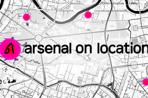 A map of Berlin with the logo and lettering of "Arsenal on Location".