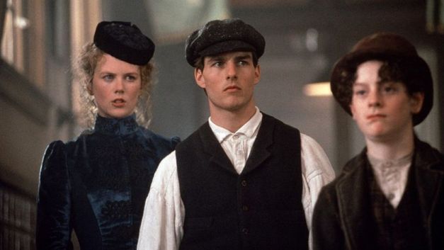 Film still from FAR AND AWAY: Nicole Kidman and Tom Cruise.