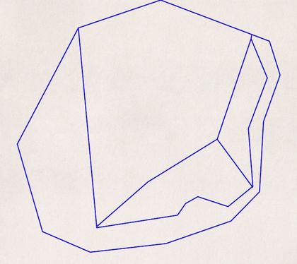 Die Gleichen blauen Linien des vorherigen Fotos, aber ohne den Scan der Qualle.