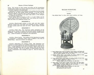 Auszug aus dem Katalog der Produkte der Industrieabteilung des Gefängnisses Bilibid