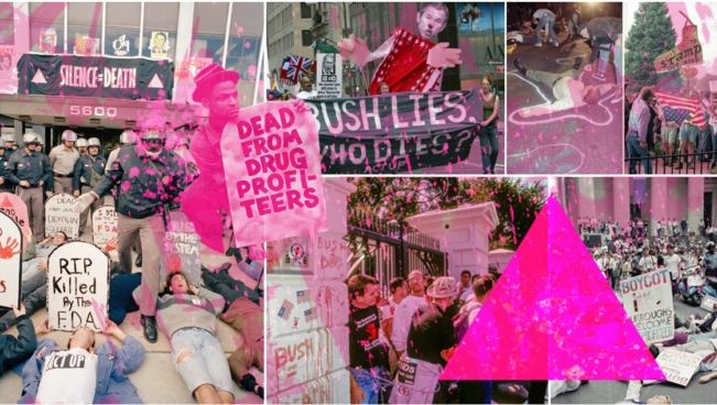 Film still from UNITED IN ANGER: A HISTORY OF ACT UP: A collage of street actions by ACT UP.